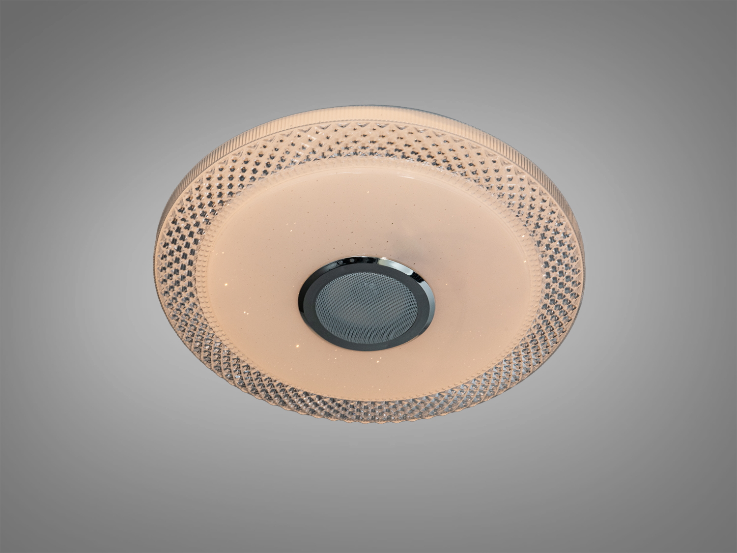 Стельова лампа з білим підсвічуванням, гладкий декоративний край. Ідеальна для мінімалістичних інтер′єрів.