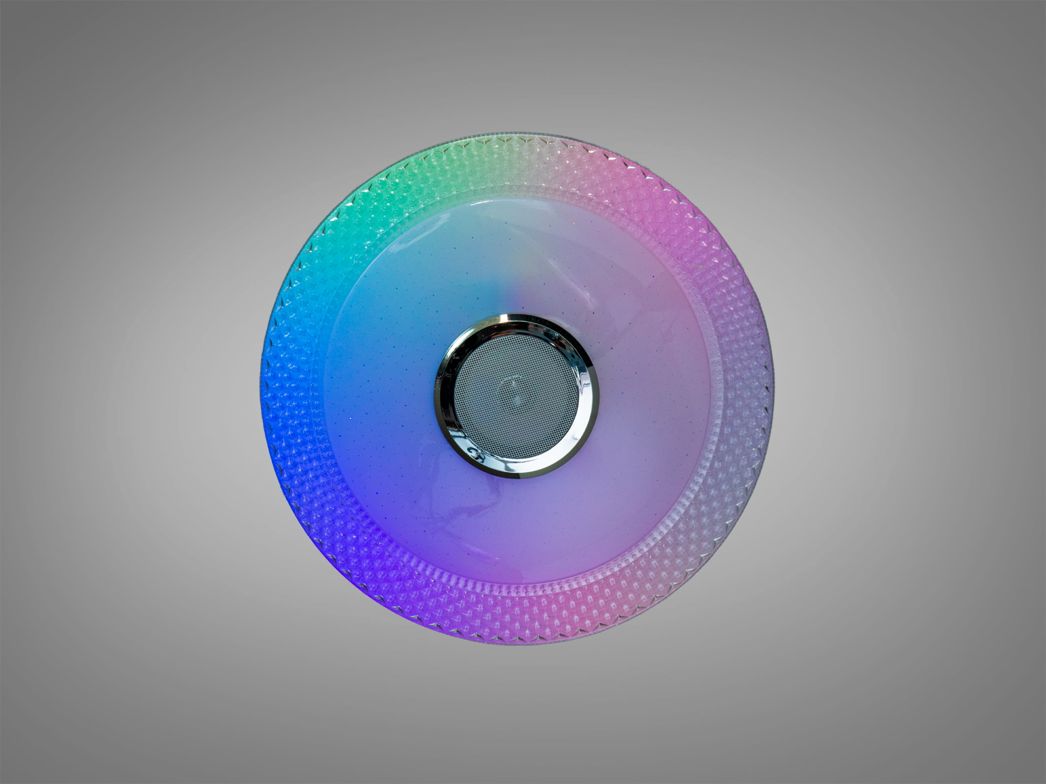 Стельовий світильник з кольоровим підсвічуванням, кругла форма, прозорий візерунок, підходить для яскравих інтер′єрів.