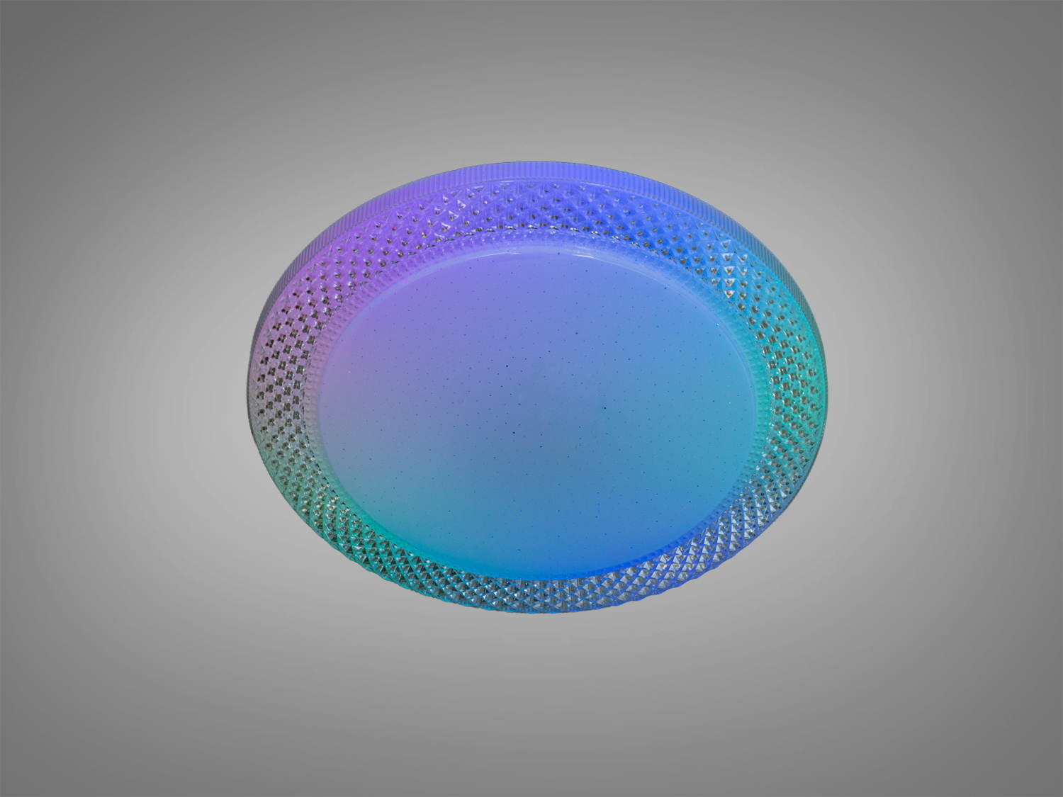 Кругла лампа з кольоровим світлом, що змінюється від синього до зеленого. Ідеальна для створення атмосфери.