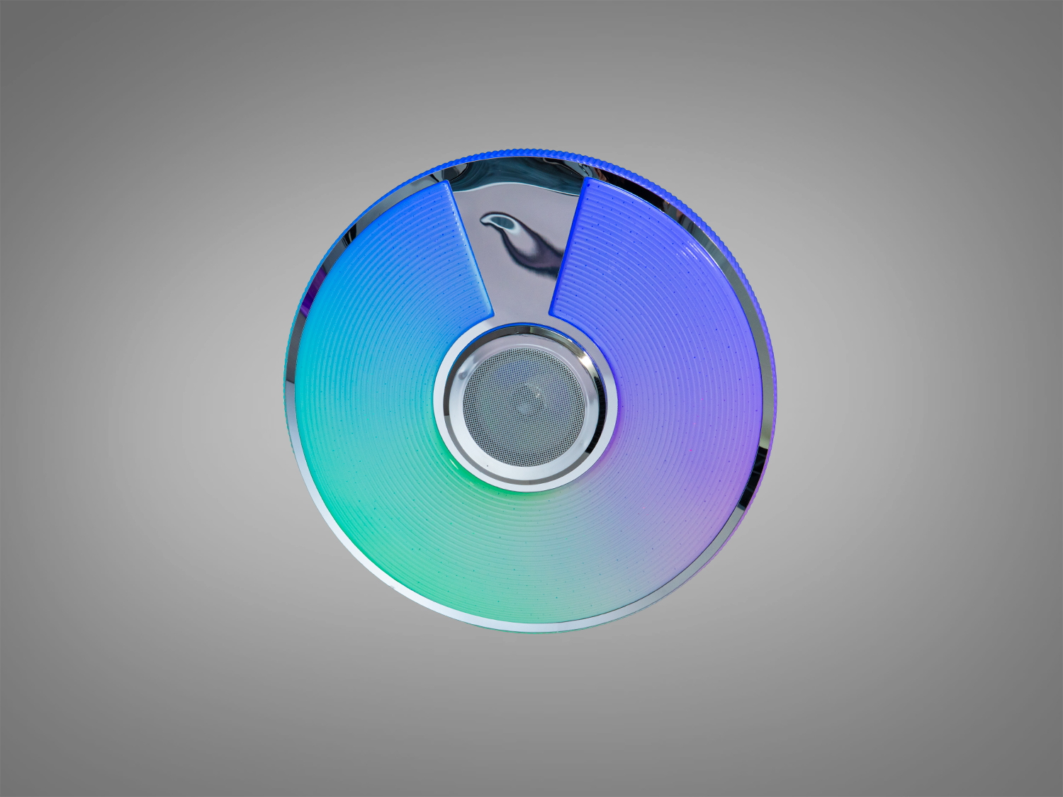 Стельовий світильник з білим відтінком та вбудованим динаміком. Підходить для сучасного інтер′єру, забезпечує рівномірне освітлення.