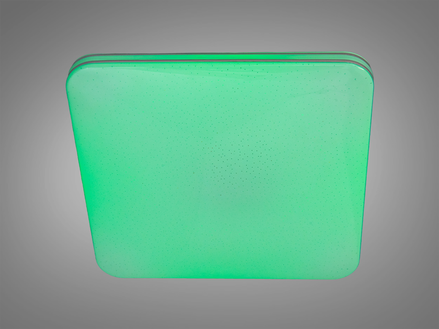 Стельова світлодіодна лампа квадратної форми, випромінює зелене світло, підходить для декоративного освітлення.