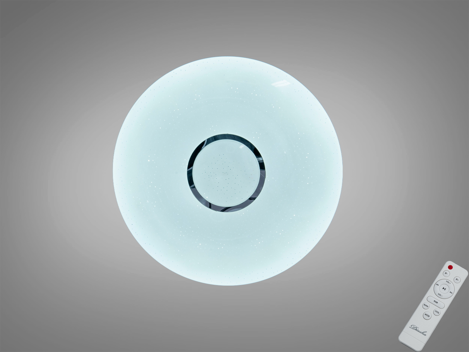 Стельова смарт LED RGB люстра Diasha, 70 Вт, білий колір. Керування пультом і через застосунок iLink, освітлення кімнат до 12 м².