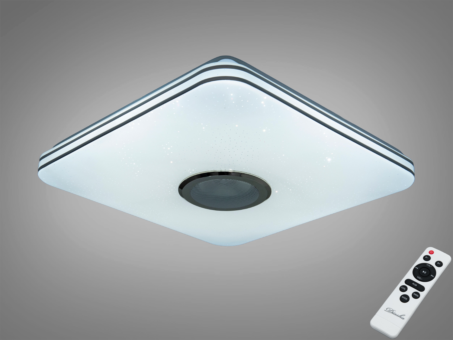 Світлодіодна смарт люстра 70 Вт, 40×40 см: білий та RGB, Bluetooth-колонка, пульт і керування через Smart Life TUYA. Рекомендовано для кімнат до 12 м².