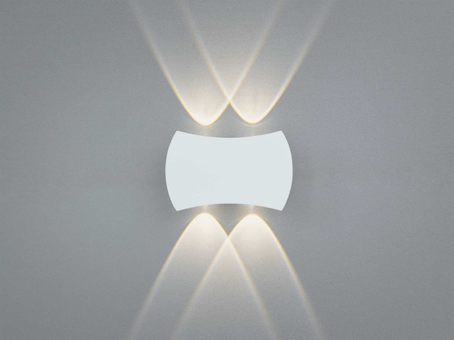 Білий настінний світильник з подвійним світловим потоком вгору і вниз, підходить для зонального освітлення.