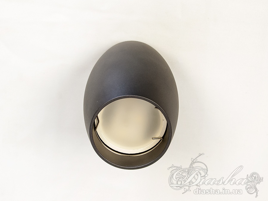 Дизайнерський накладний точковий світильник для гіпсокартонної стелі, чорний колір