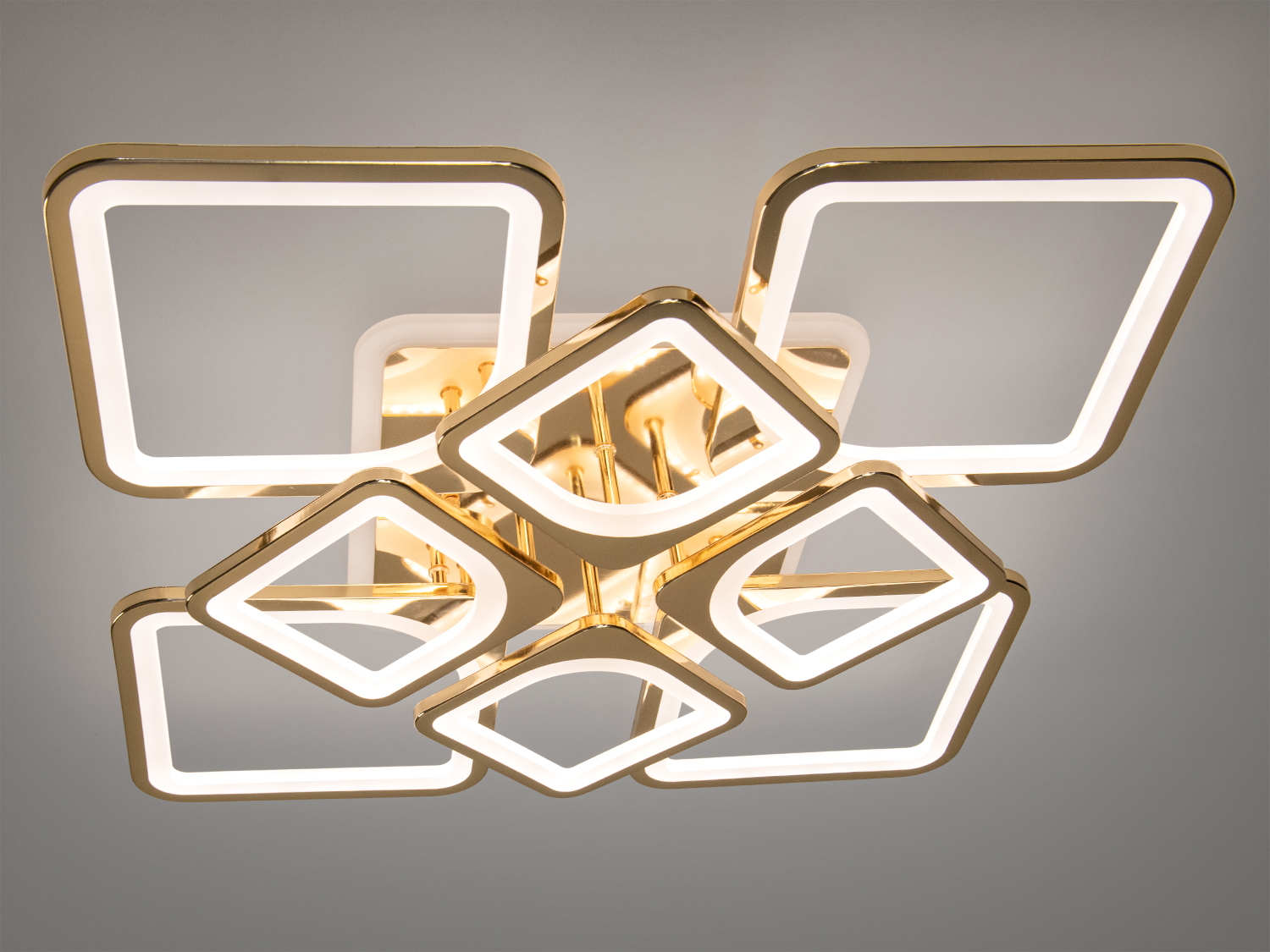 LED люстра з диммером і синім підсвічуванням, колір хром, 155W