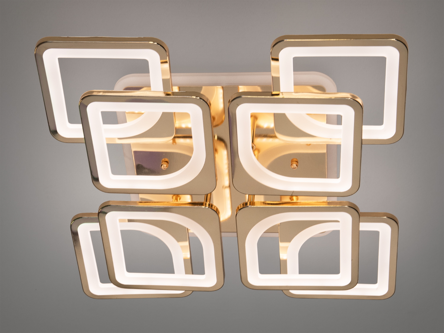 Стельова лед люстра з диммером і LED підсвічуванням, 130W, хром