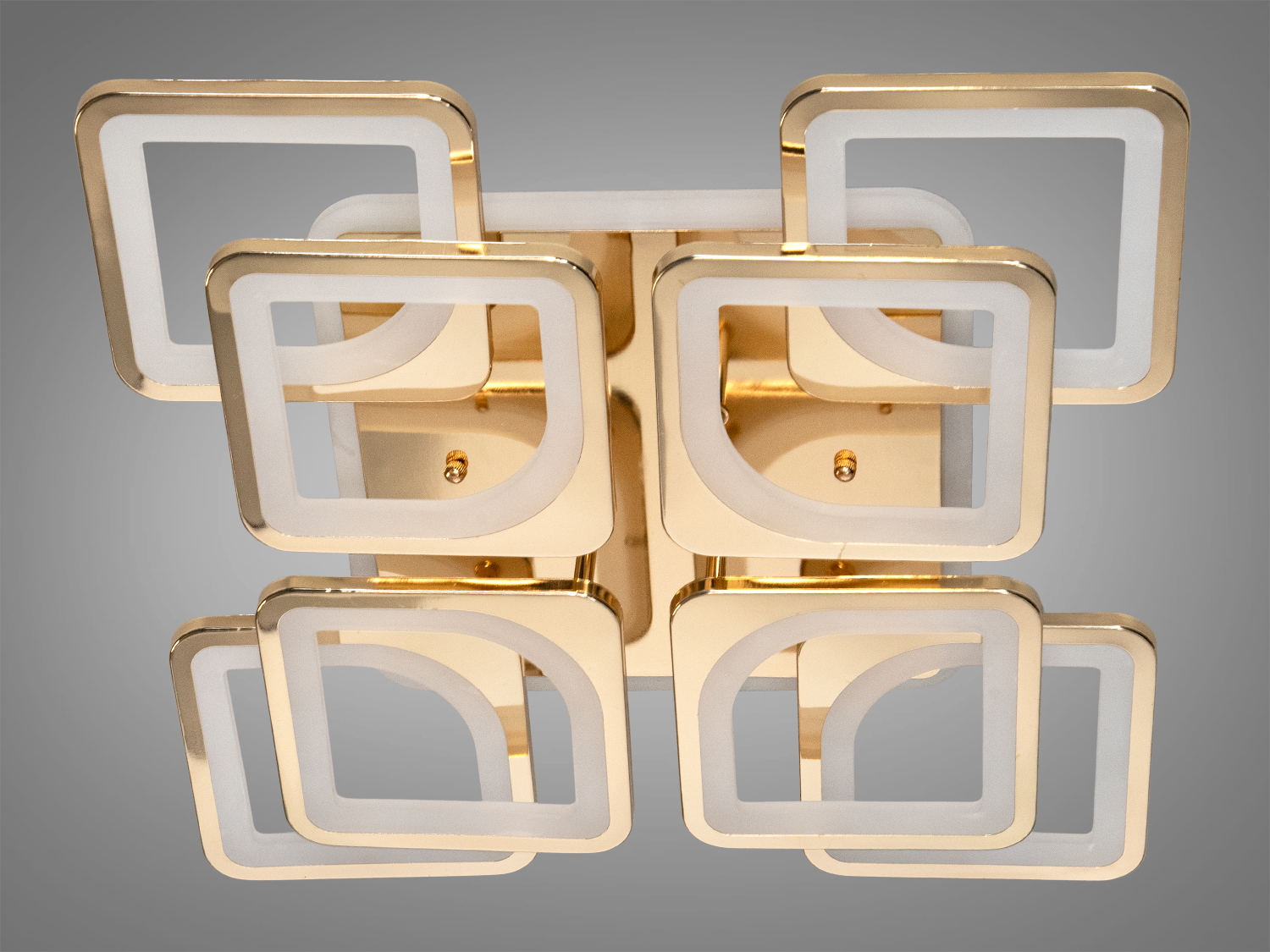 Стельова лед люстра з диммером і LED підсвічуванням, 130W, хром