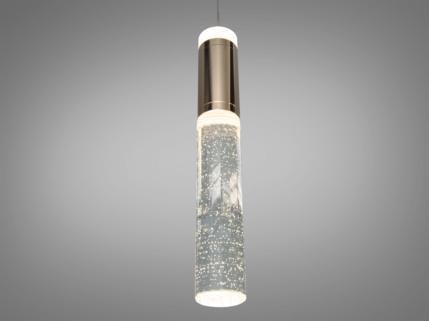 Підвісний світильник з акриловим розсіювачем, що створює ефект бульбашок. Ідеальний для освітлення вітальні.