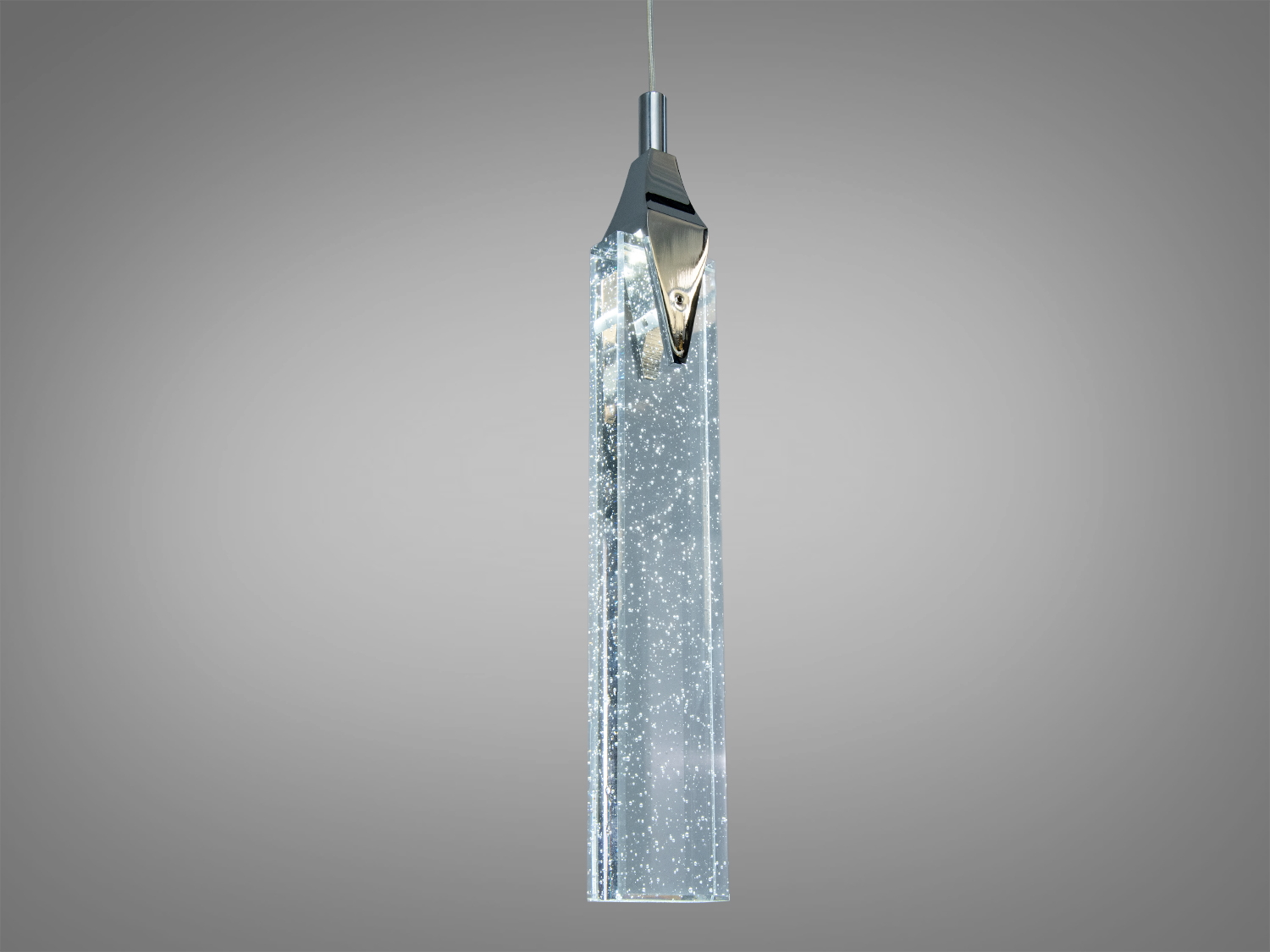 Підвісний світильник з прозорого акрилу, що створює ефект мерехтіння. Призначений для сучасних інтер′єрів, підходить для зонального освітлення.