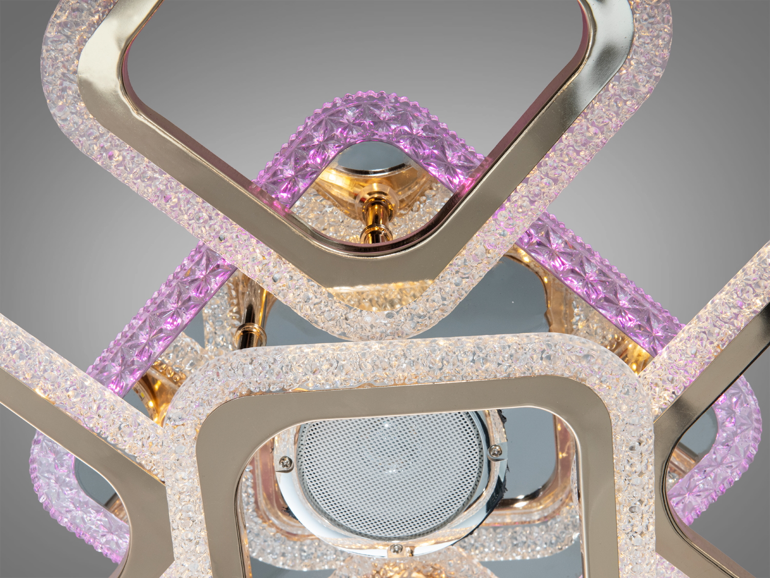 Люстра стельова LED хром-золото димер MP3 62Вт