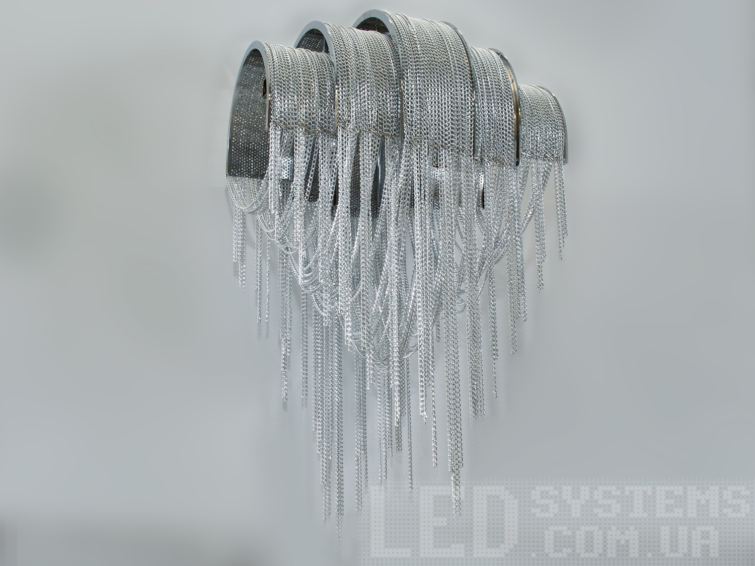 Модний, креативний, сучасний настінний світильник на 2 лампи, хром