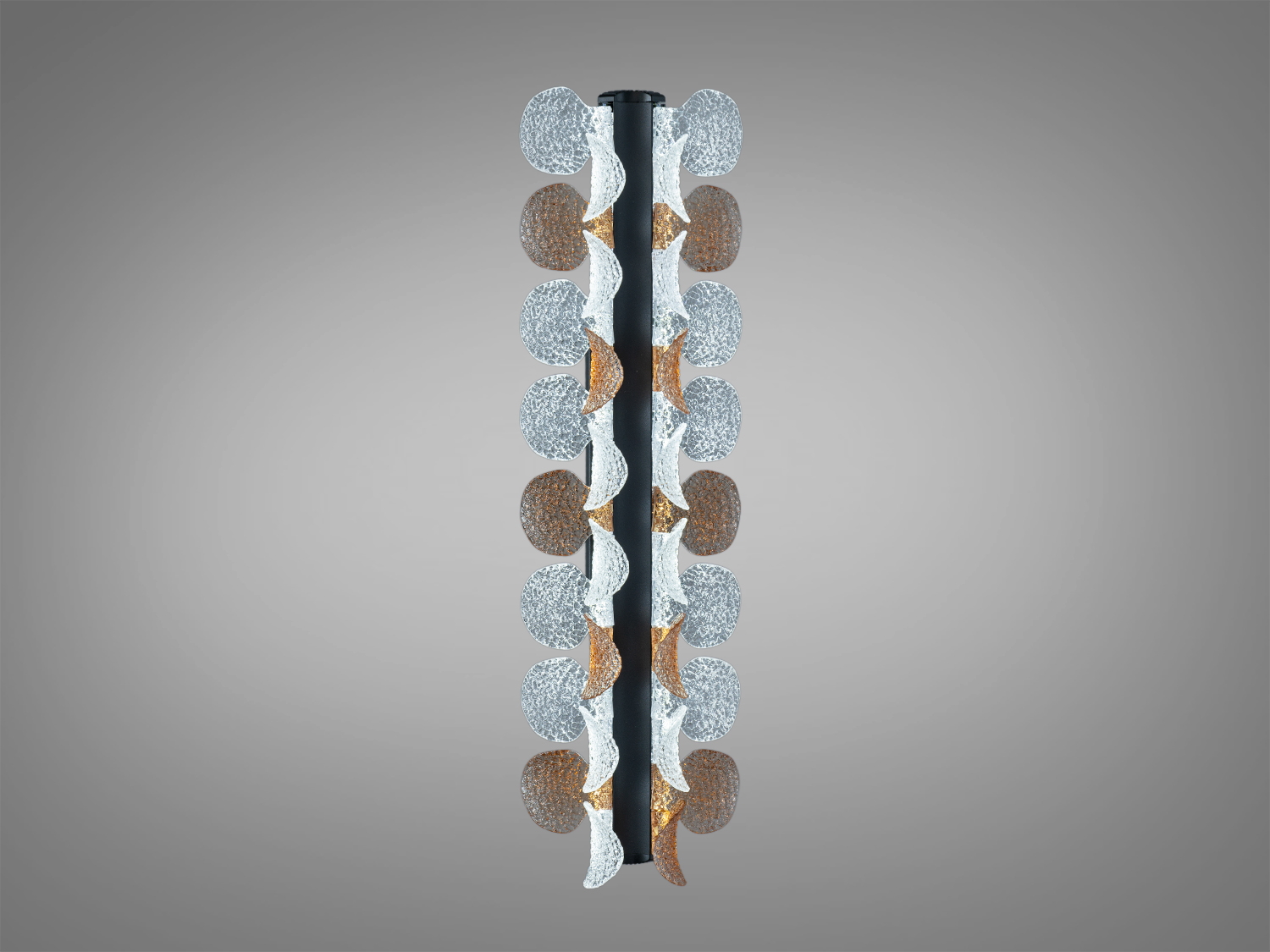 Декоративний світильник з подвійним рядом акрилових елементів, що нагадують листя. Підходить для монтажу на стіну в коридорі.