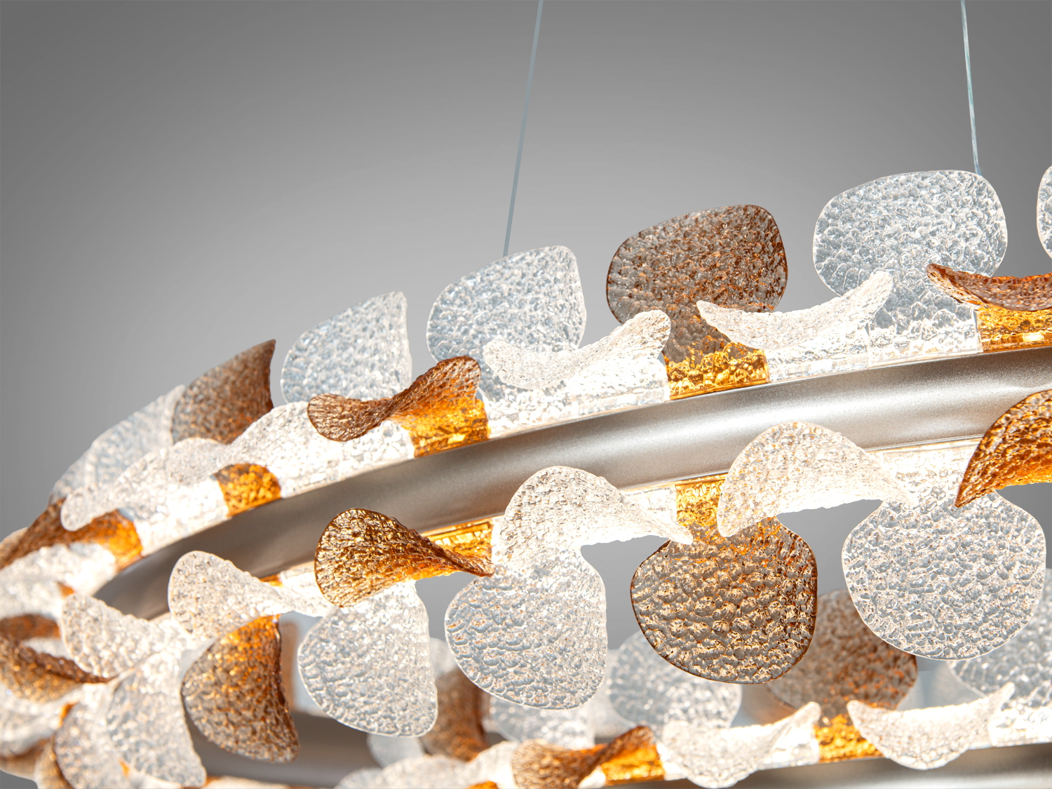 Підвісна LED люстра шампань 132Вт 7260лм