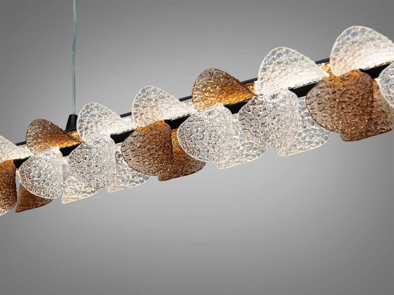 Люстра підвісна LED Diasha шампань 55Вт пульт