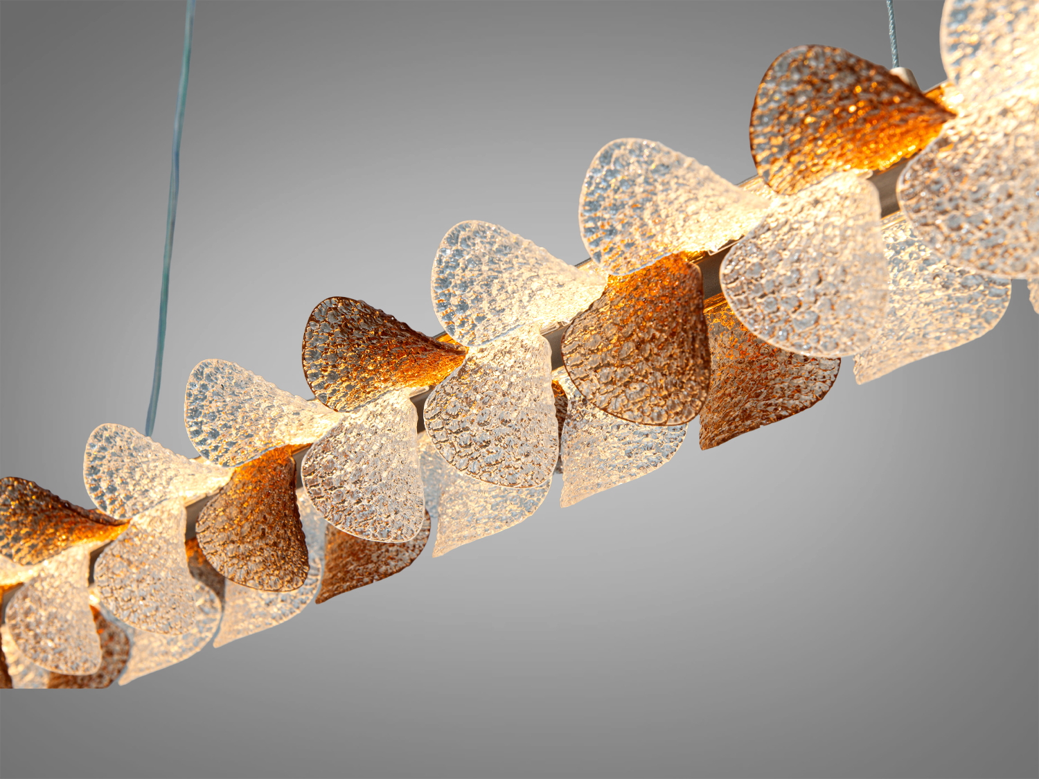 Люстра підвісна LED Diasha шампань 55Вт пульт