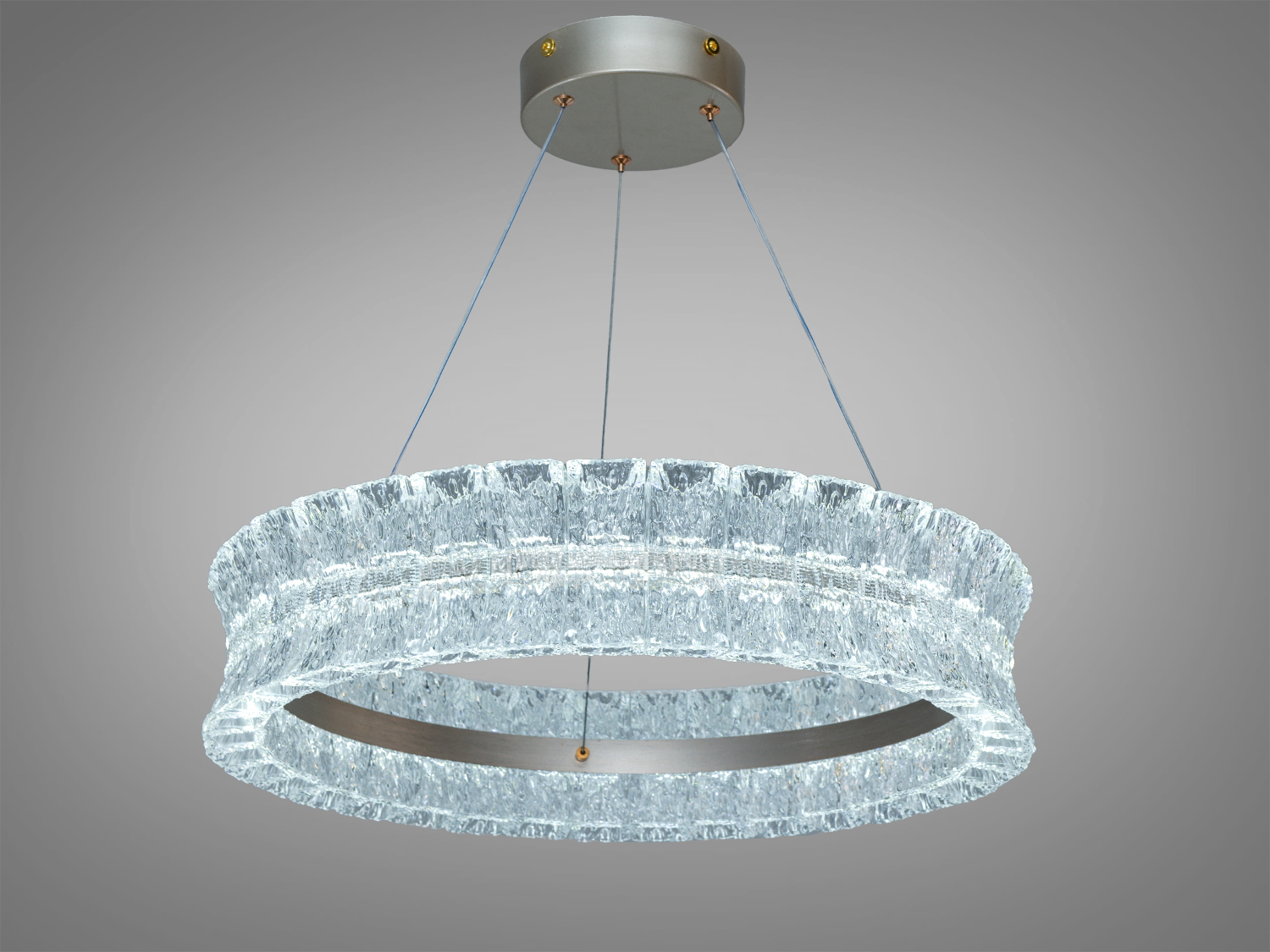 Круглий підвісний світильник зі акриловим декором, оснащений дистанційним керуванням, ідеальний для вітальні.