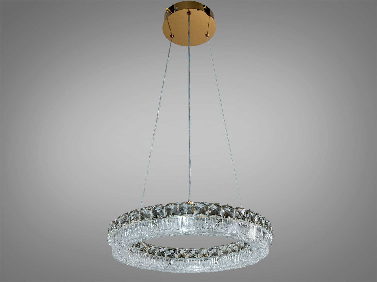 Світлодіодна підвісна люстра золото 64W пульт