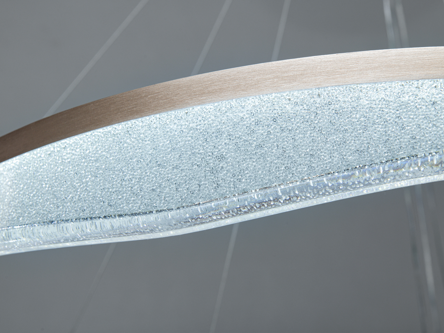 Підвісна LED люстра з пультом шампань 122 Вт