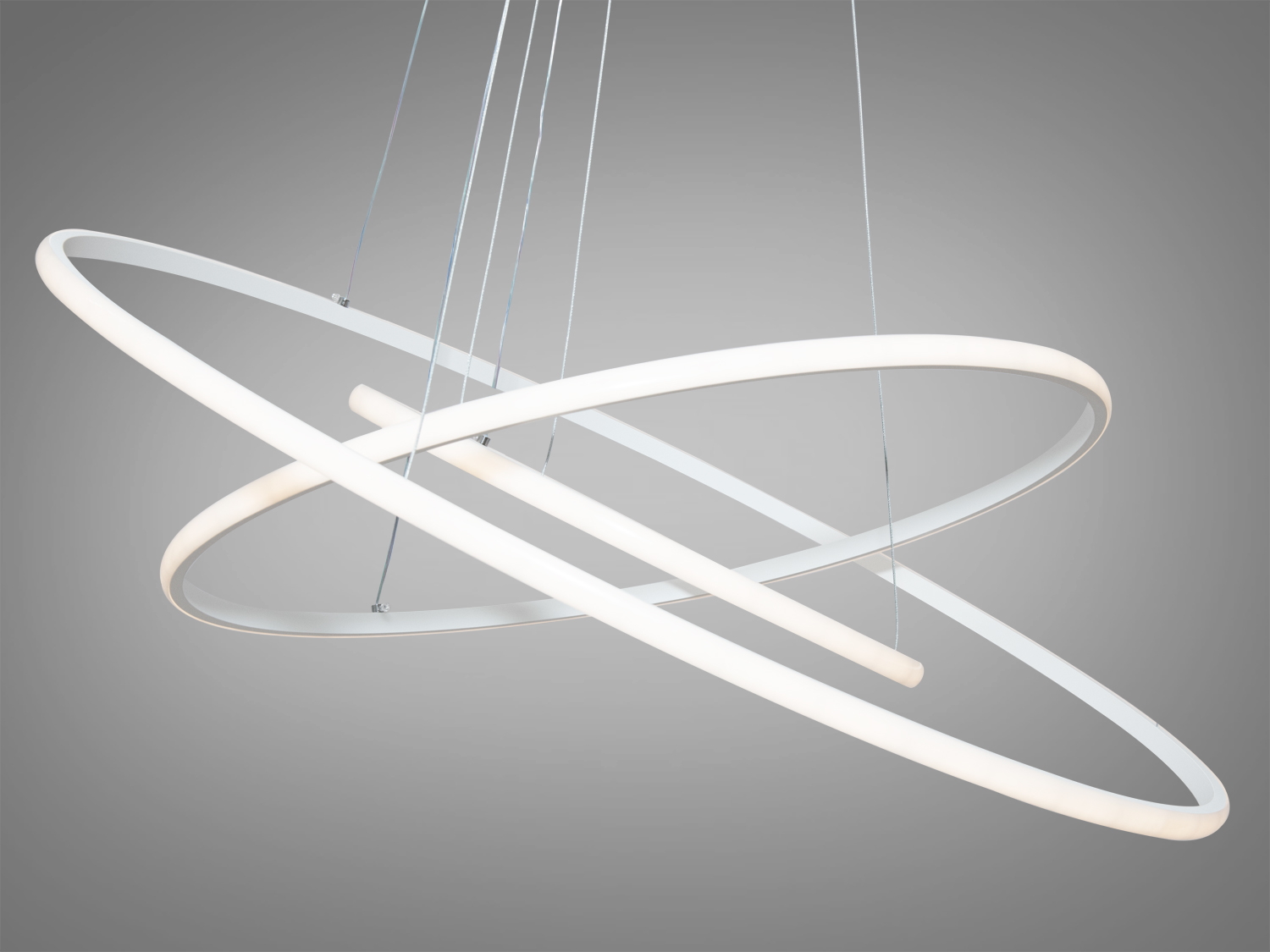 Біла лед люстра в зал підвіс з пультом, диммером, 90W