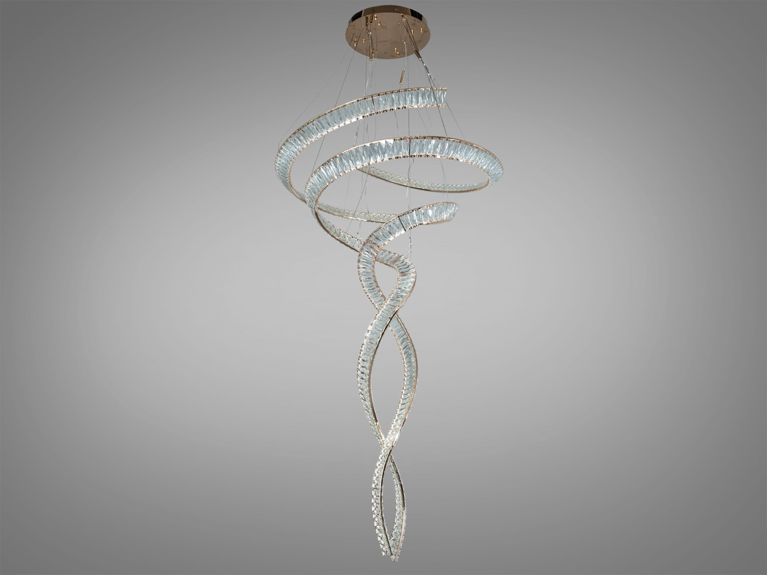 Світлодіодна люстра спіраль золото 285 Вт