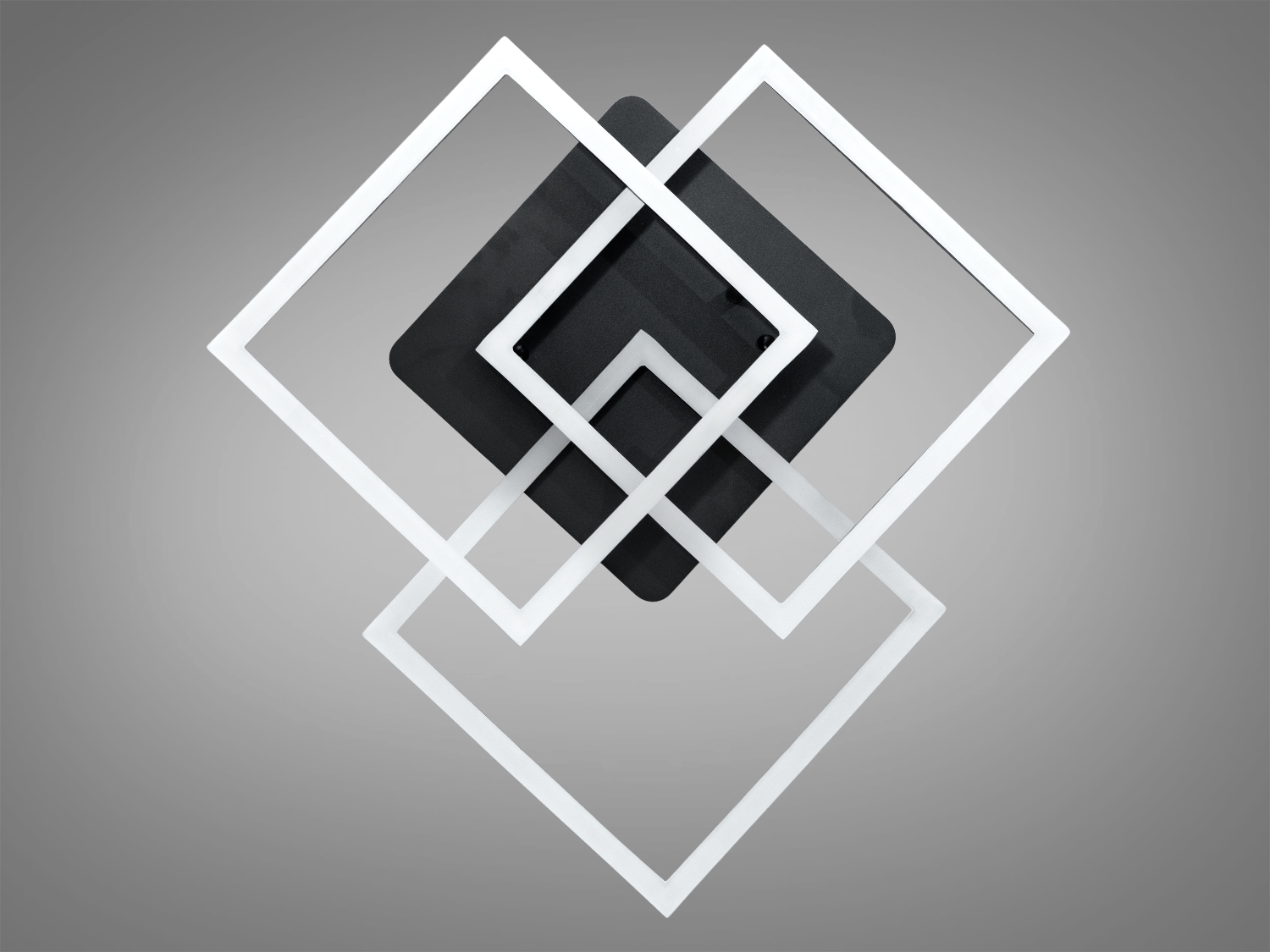 Стельова LED люстра Diasha чорна 3 квадратні рамки