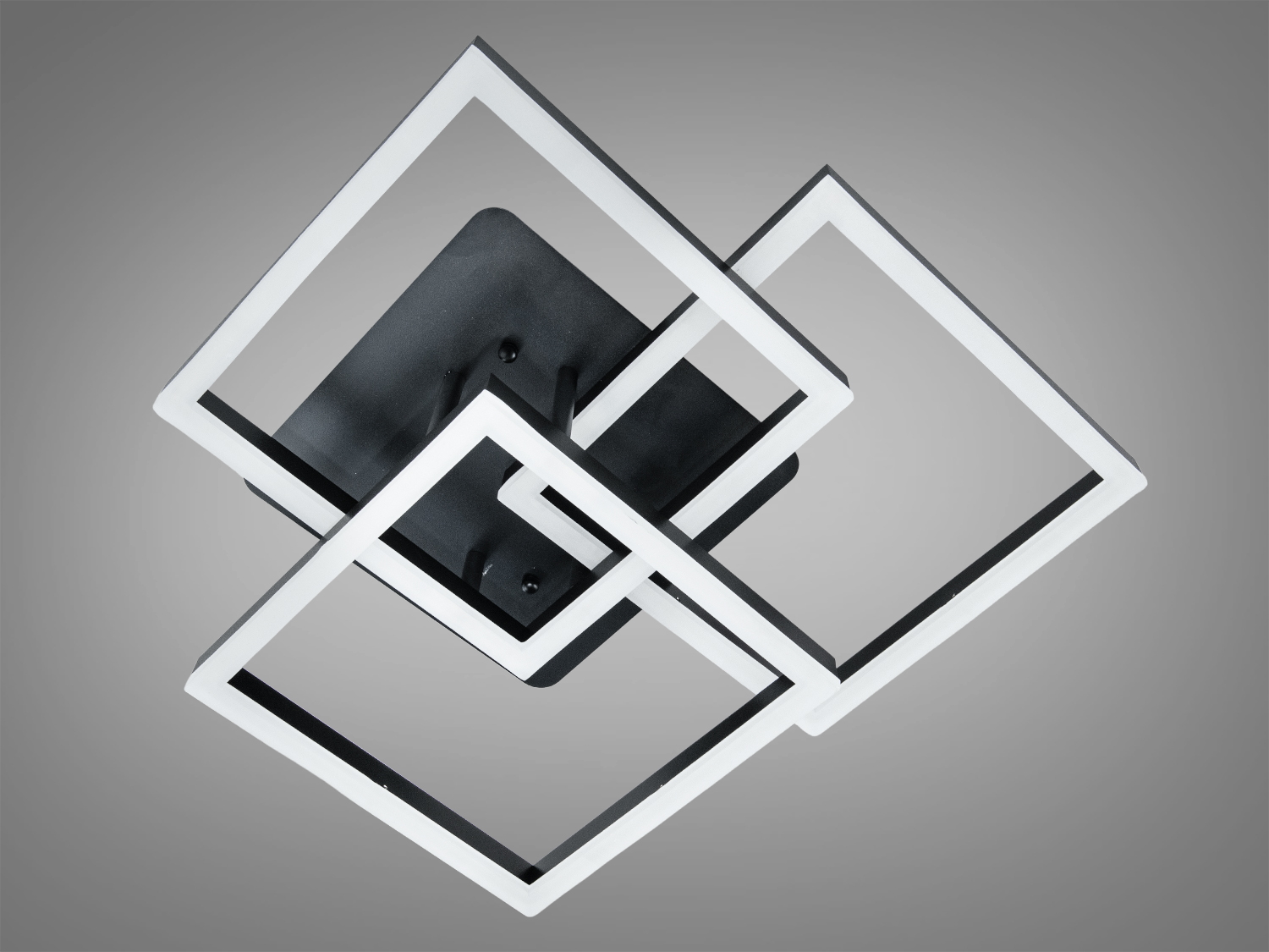 Стельова LED люстра Diasha чорна 3 квадратні рамки