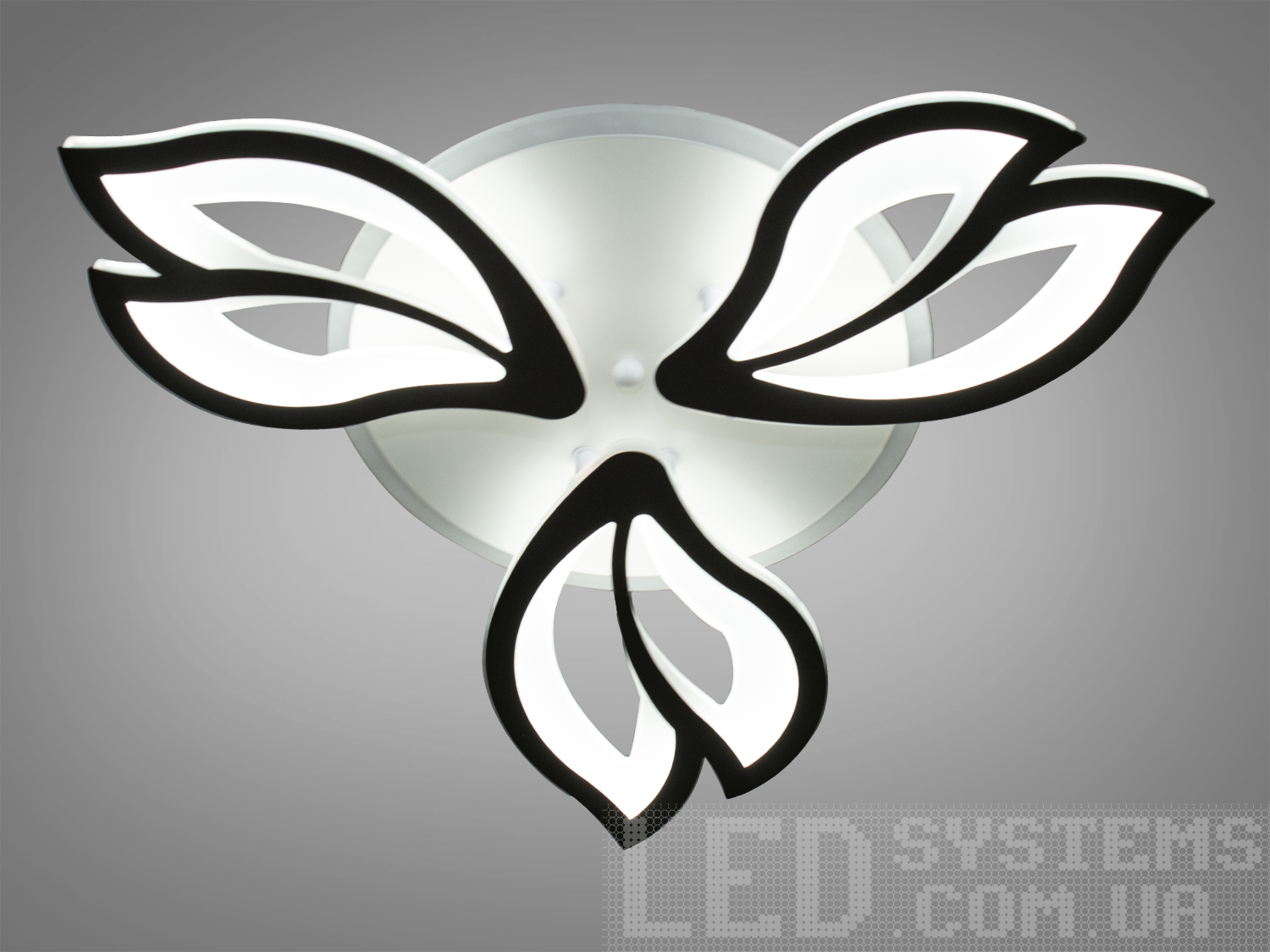 Сучасна LED-люстра з підсвічуванням, колір чорний, 70W на 10м2