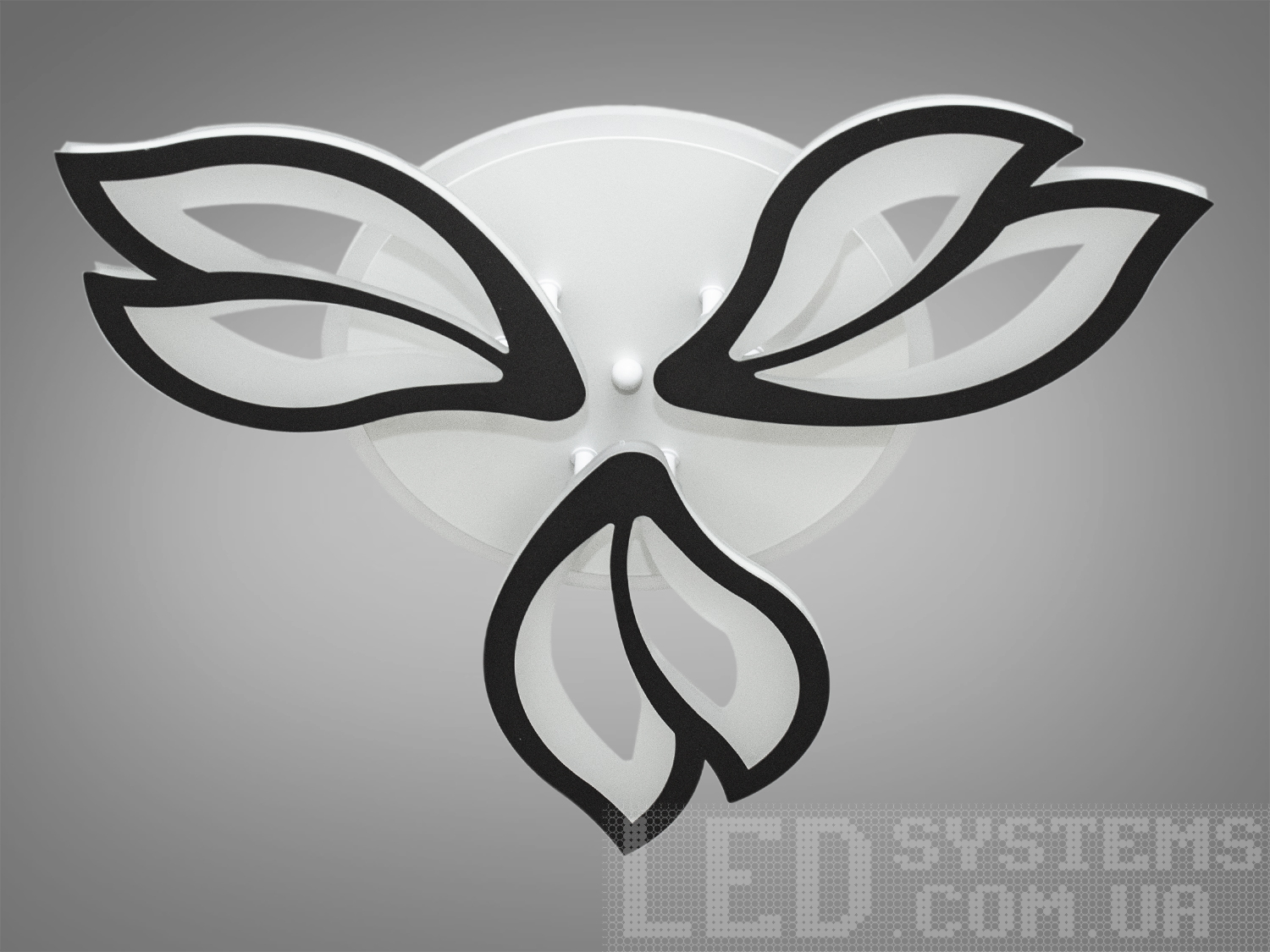 Сучасна LED-люстра з підсвічуванням, колір чорний, 70W на 10м2