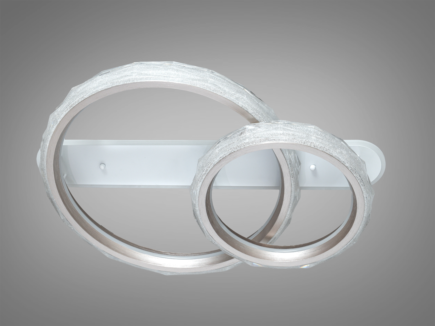 Люстра стельова LED Diasha шампань 90W пульт 2 кільця