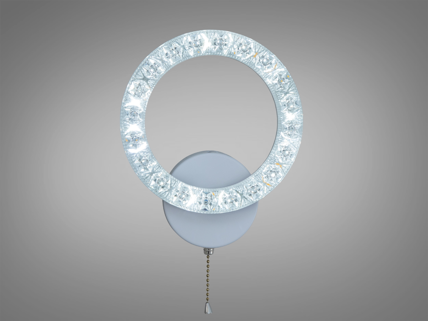 Круглий світильник із яскравим LED підсвічуванням, що підходить для настінного монтажу. Ідеальний для освітлення вітальні.