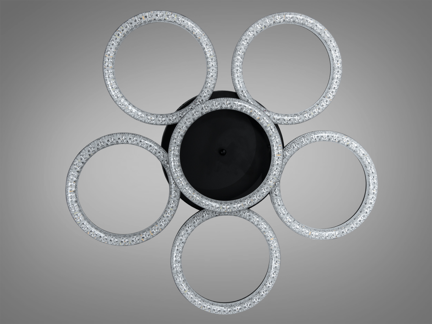 Стельова LED люстра кільця чорний 133 Вт