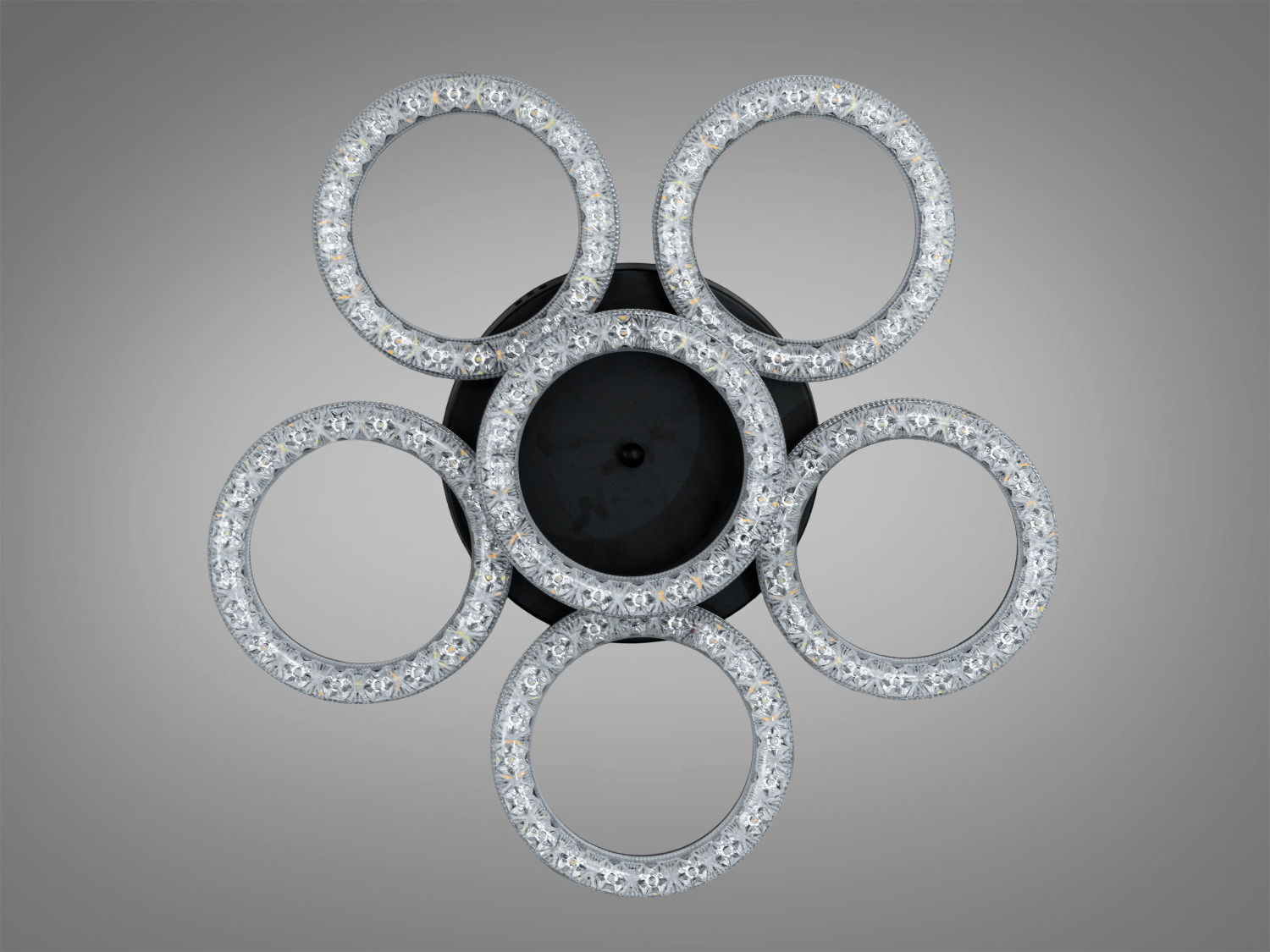 Люстра стельова LED кільця Diasha чорна 83 Вт