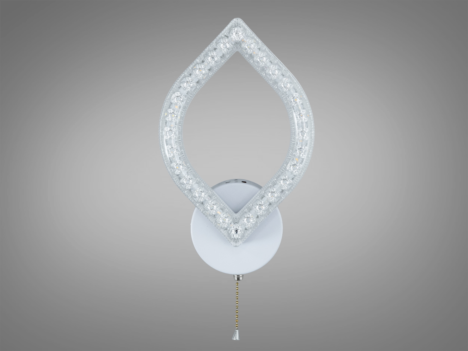 Настінний світильник з прозорими вставками, LED підсвітка, форма листа, підходить для спальні.