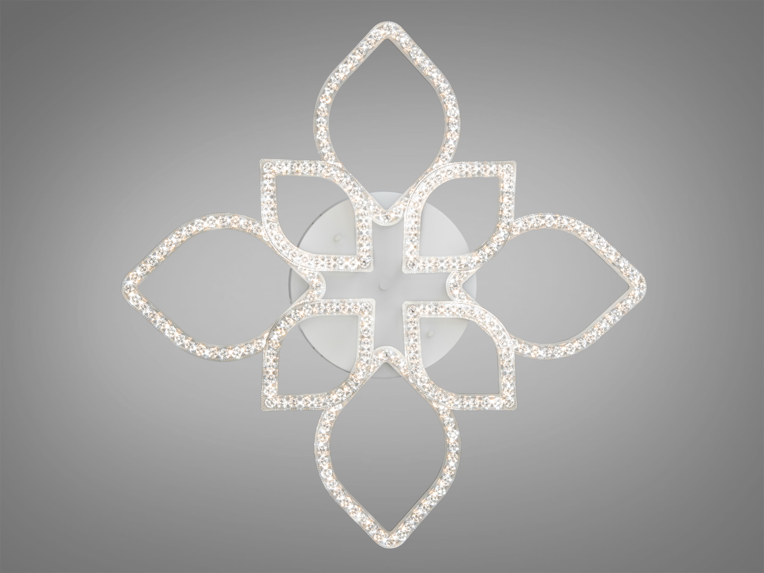 Стельовий світильник з геометричним дизайном, що нагадує квітку. Використовує LED технологію для енергоефективності.