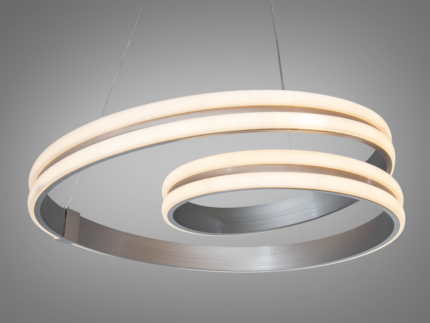 Світлодіодна підвісна люстра Diasha, коричнева, 95 Вт. Рекомендована для кімнат до ~16 м², без пульта, м’яке рівномірне освітлення на тросах.