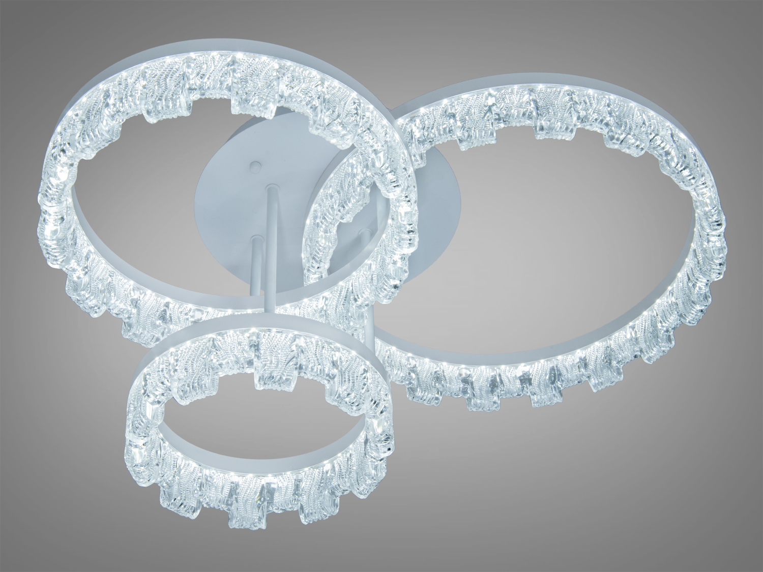 Стельова LED-люстра Diasha MX78204, 87 Вт, біла. Три акрилові кільця з м’яким розсіяним світлом для сучасних інтер’єрів, енергоефективні LED-модулі.