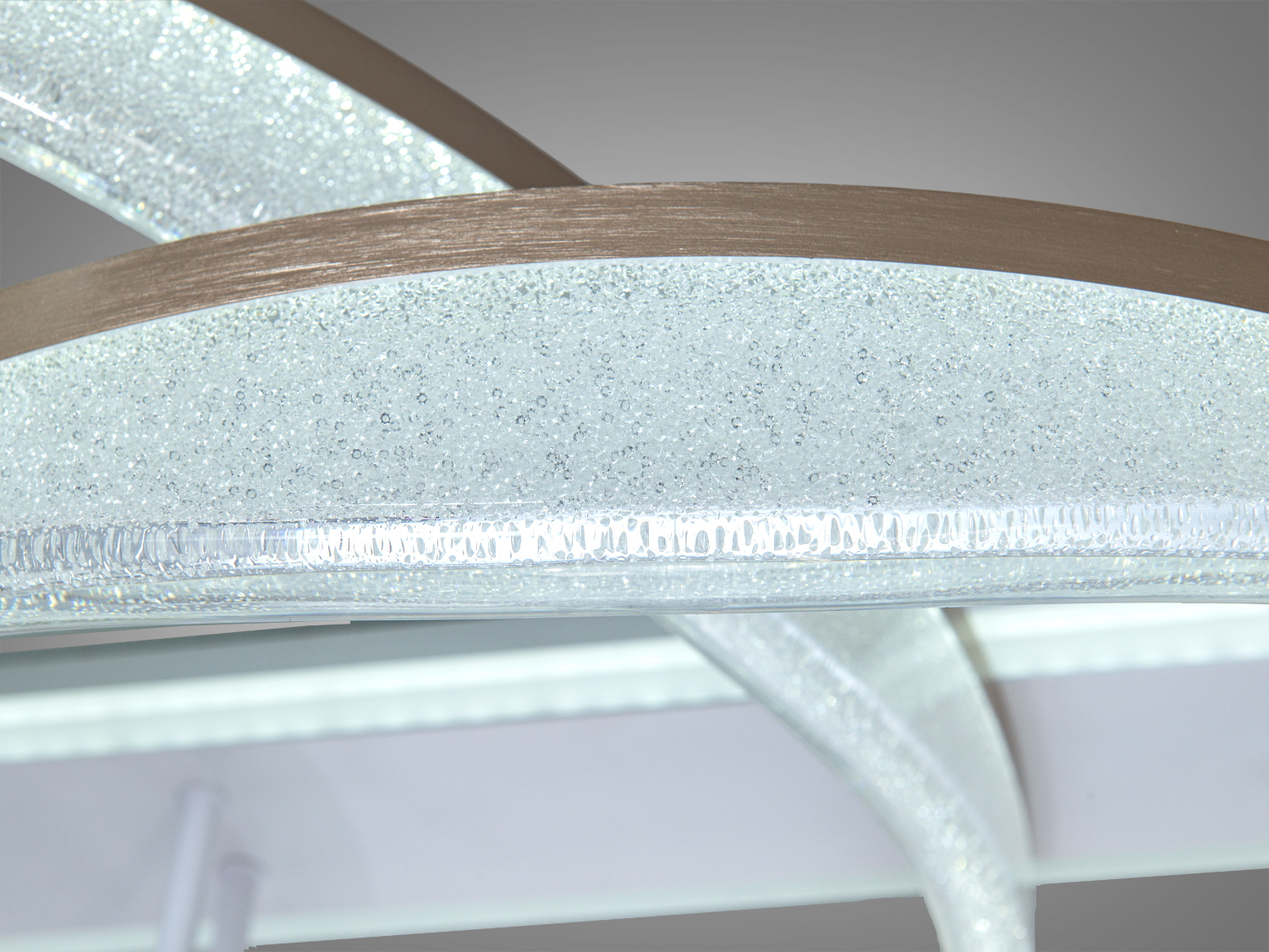 Стельова LED люстра шампань 170W 3 кільця з пультом