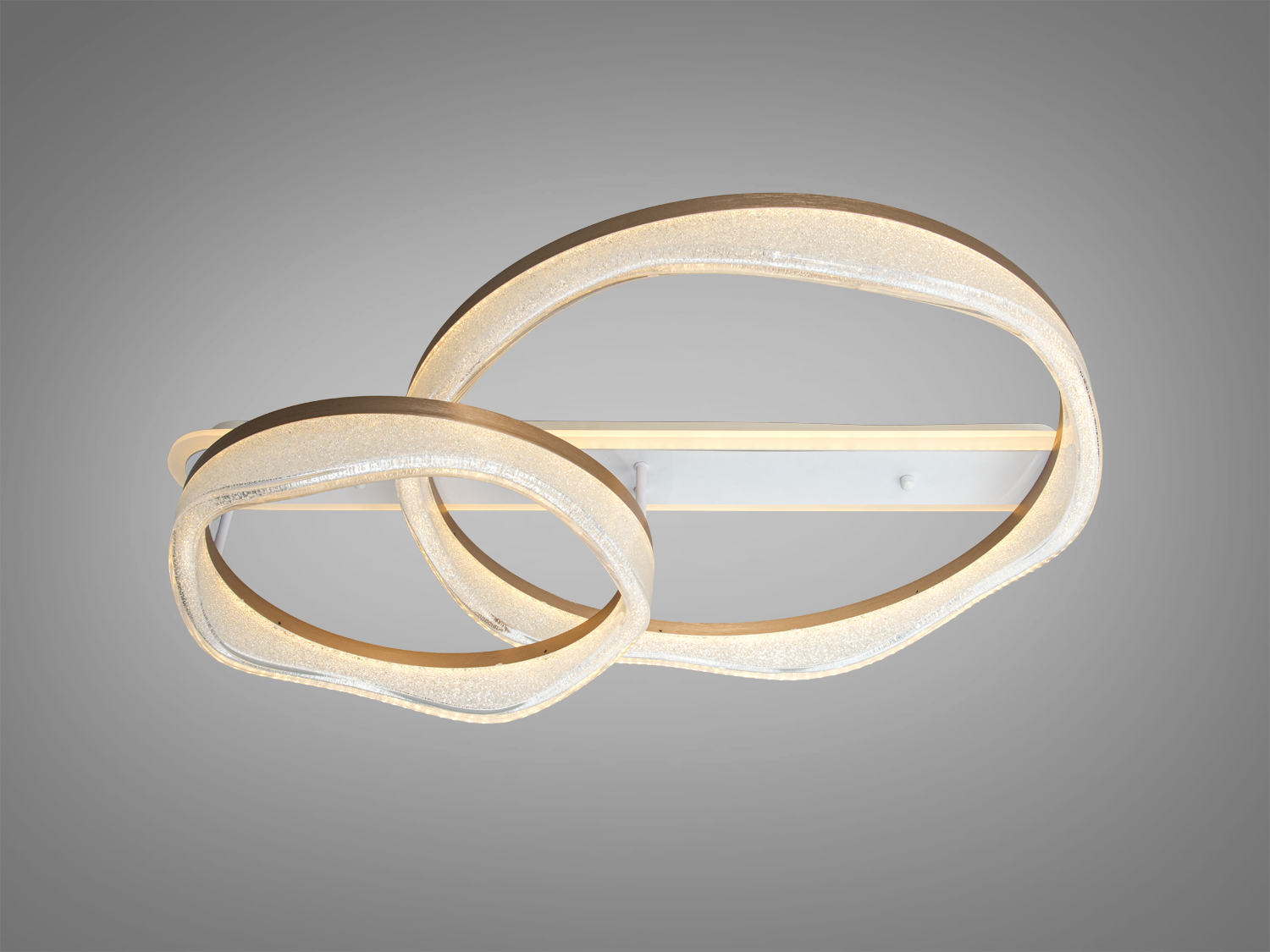 Світильник із теплим світлом, два акрилові кільця, підходить для стельового монтажу в сучасному інтер′єрі.