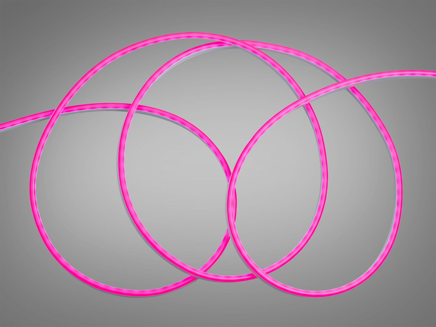 Рожевий світлодіодний шнур у формі переплетених кіл, призначений для гнучкого монтажу в інтер′єрі. Ідеальний для створення акцентного світла.