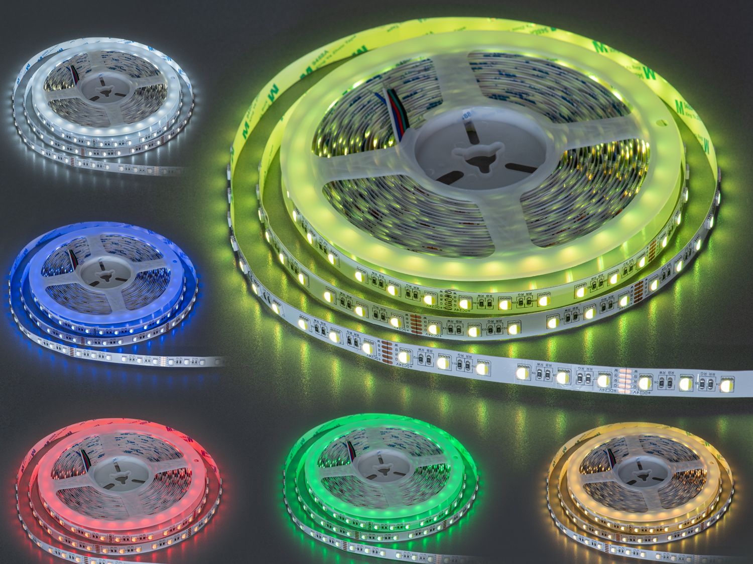 LED стрічка 24В, 108 діодів на метр, 10мм, RGB