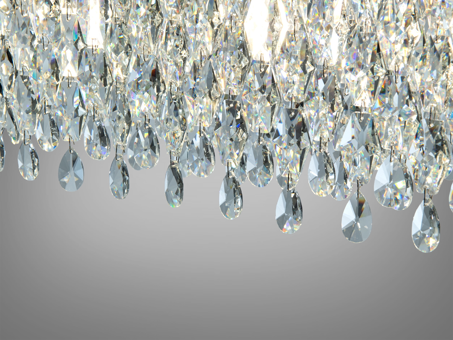 Люстра хрустальна овальна хром 12xE14