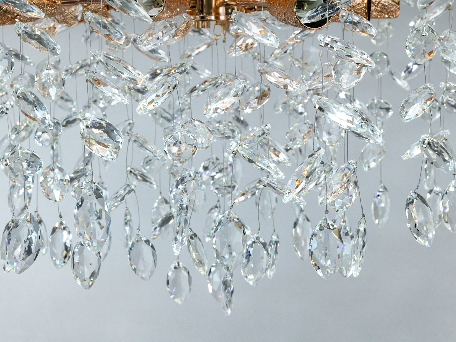 Підвісна кришталева люстра золото 4xE14 8 м²