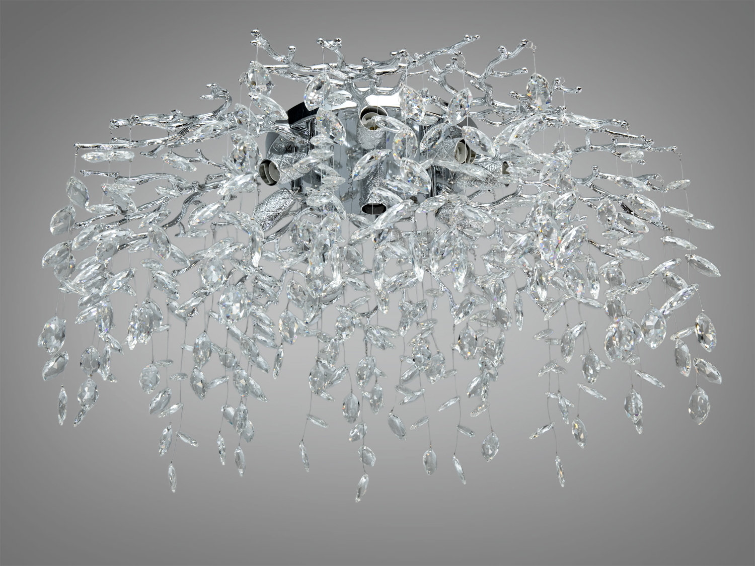 Стельовий світильник з кришталевими підвісками, що створюють ефект водоспаду. Ідеально для сучасного інтер′єру.