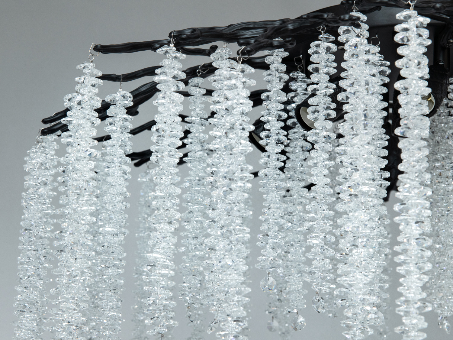 Стельова люстра Гліцинія чорна 9xE14 80 см