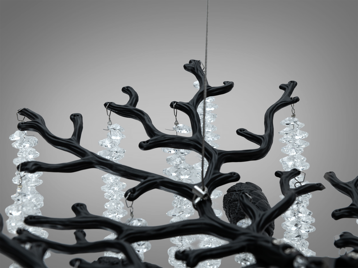 Підвісна люстра Гліцинія чорна Ø58 см 8xE14