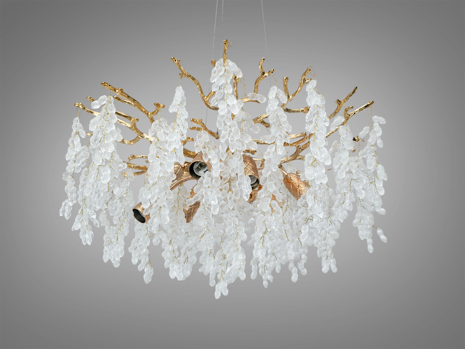 Підвісна люстра Гліцинія золото 58 см 8xE14