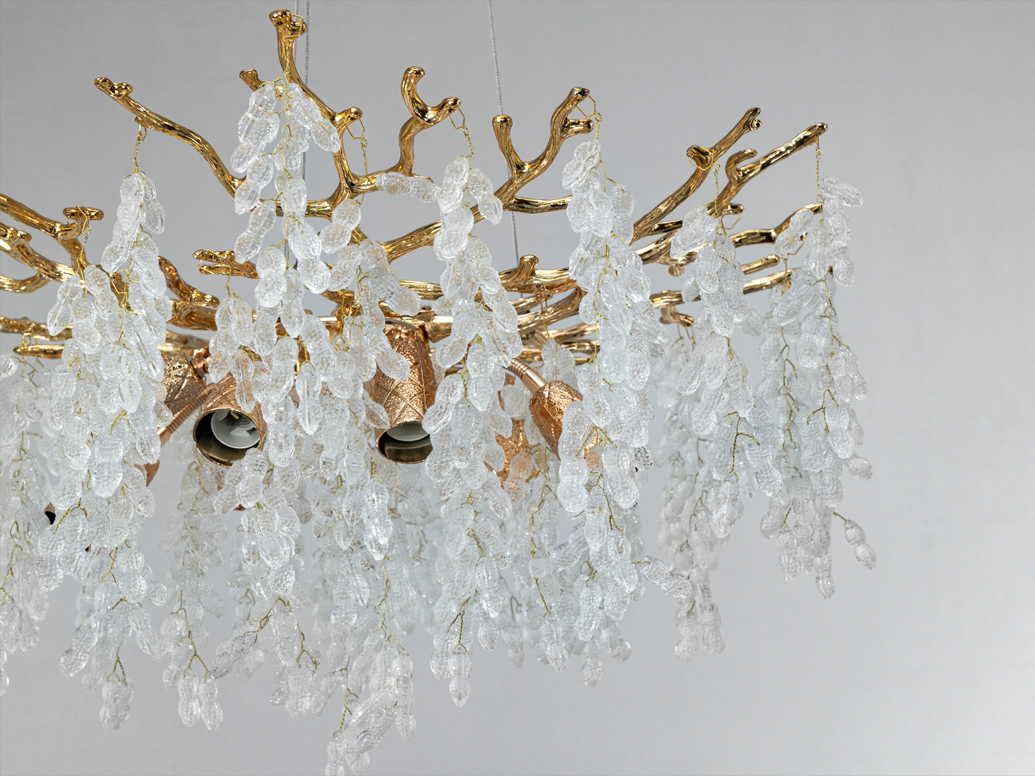 Підвісна люстра Гліцинія золото 58 см 8xE14