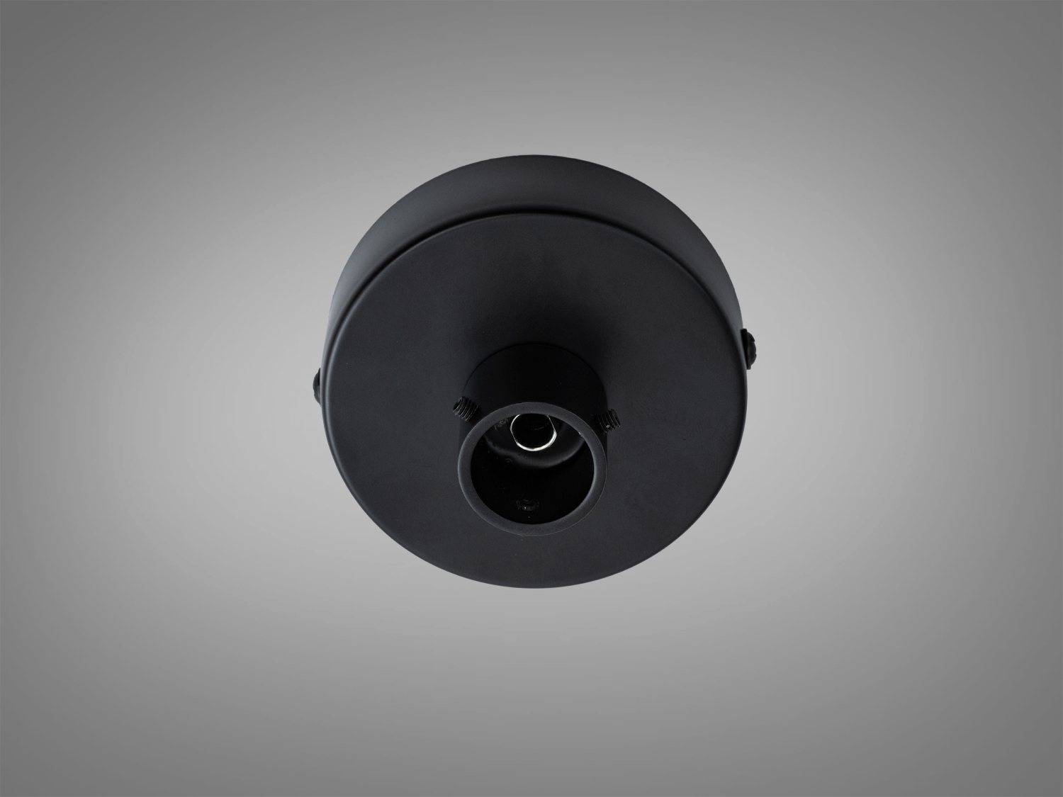 Чорне бокове кріплення для круглого силіконового профілю D22 з вводом кабелю. Підходить для стельового та настінного монтажу, акуратний старт/фініш лінії.