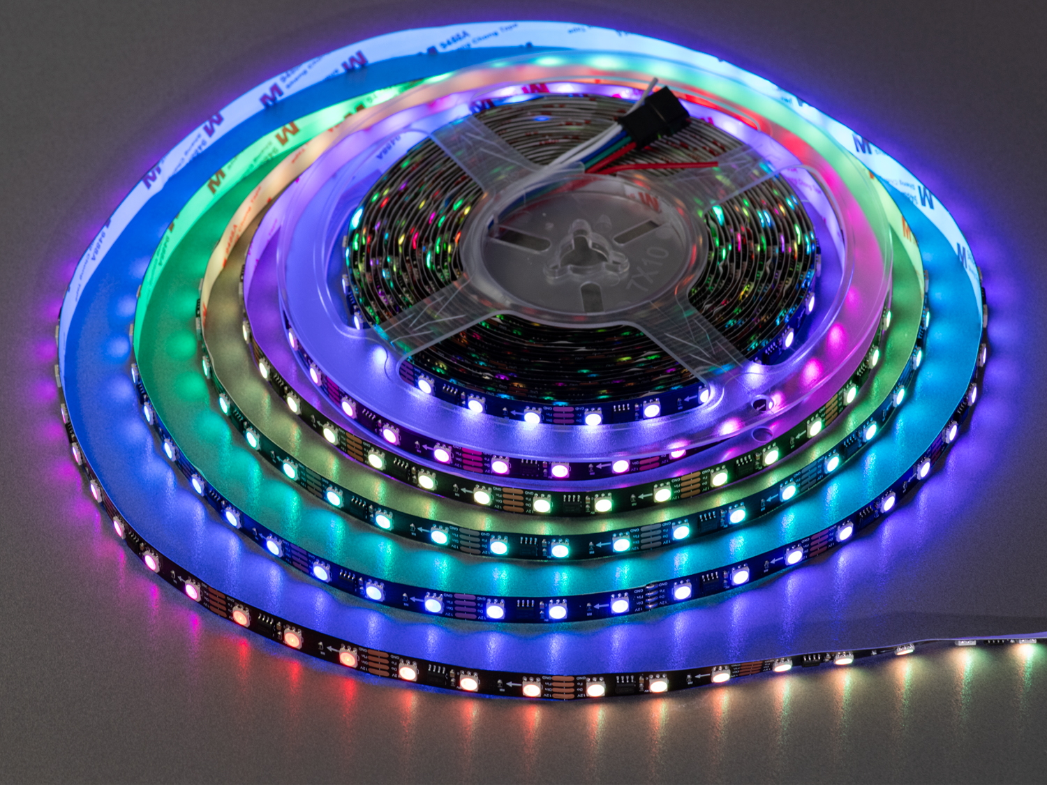 Адресна LED стрічка 12В, 60 діодів на метр, 10мм, RGB